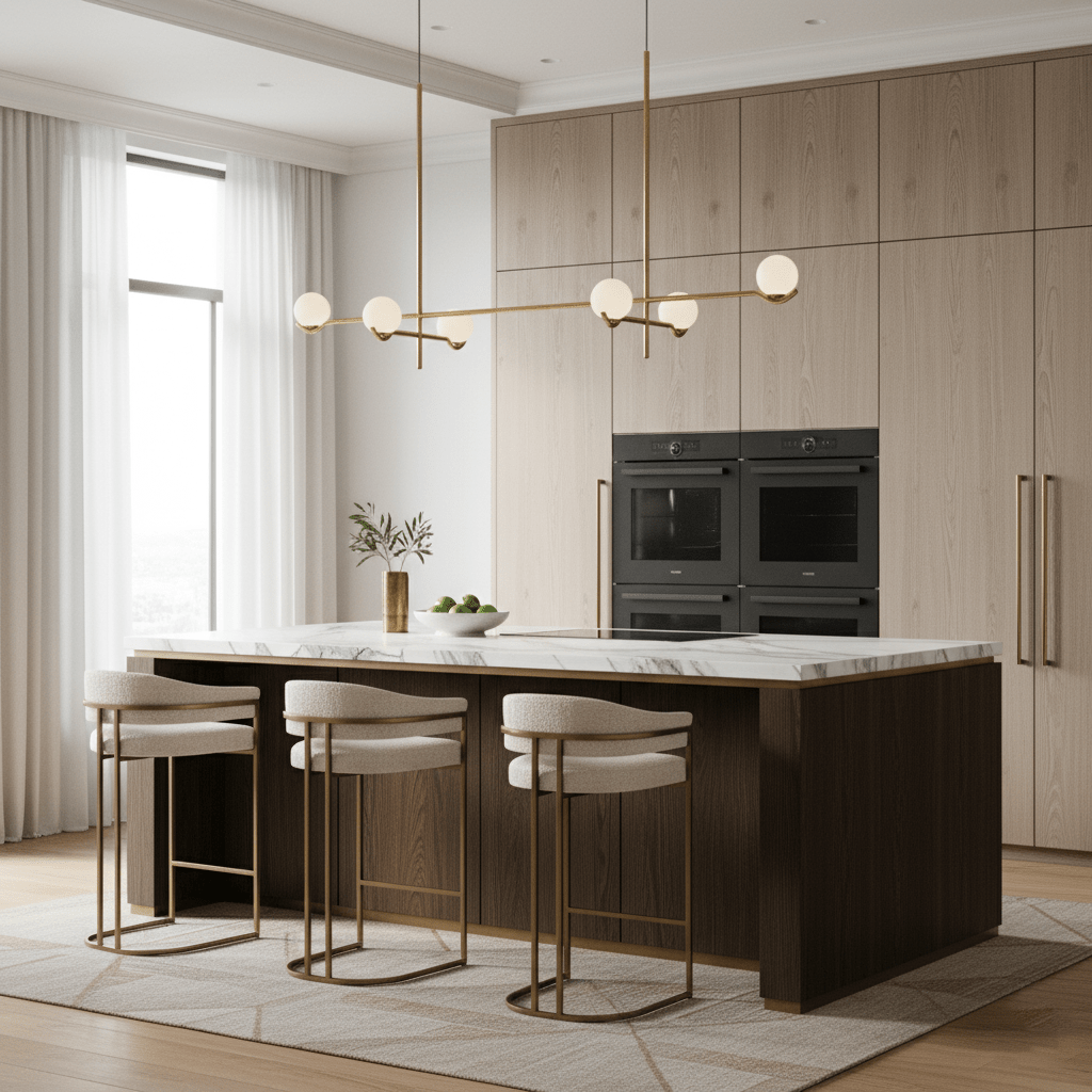 Black finish Baer pendant light with white glass shades