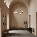 Black Baer pendant light detail showing slim metal rods