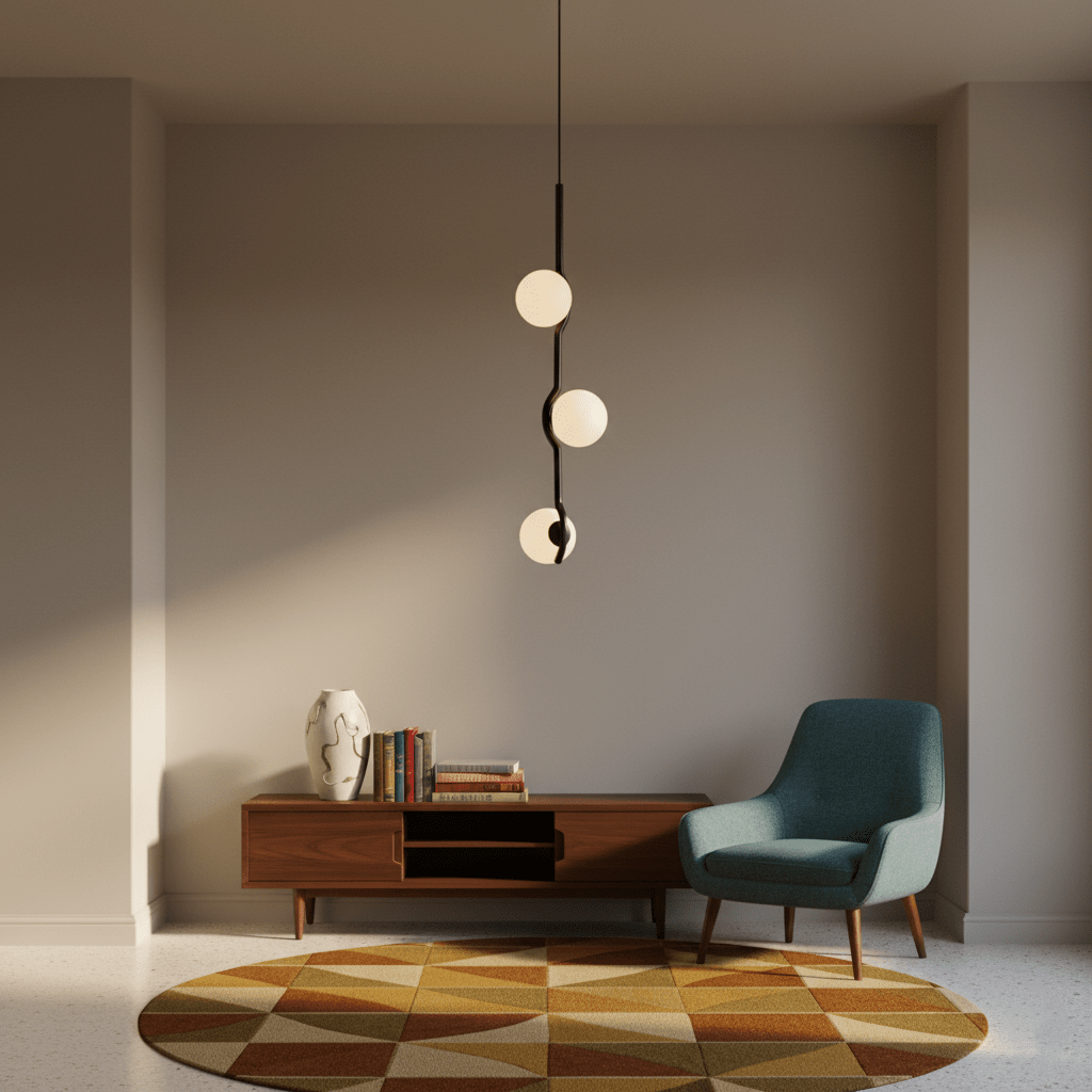 Black Baer pendant light cluster viewed from below