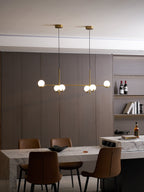 Baer pendellampe, hvide glasskærme, G9 LED, sort eller guld