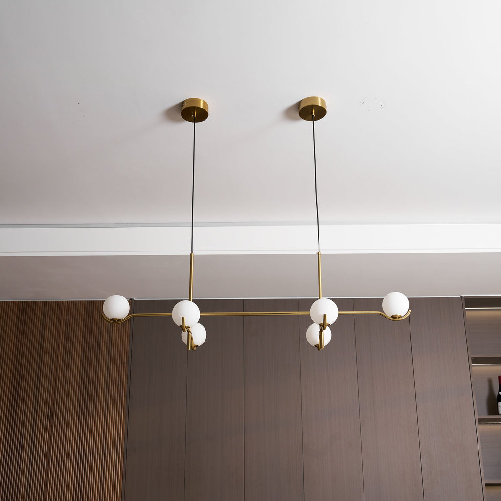 Baer pendellampe, hvide glasskærme, G9 LED, sort eller guld