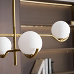 Baer pendellampe, hvide glasskærme, G9 LED, sort eller guld