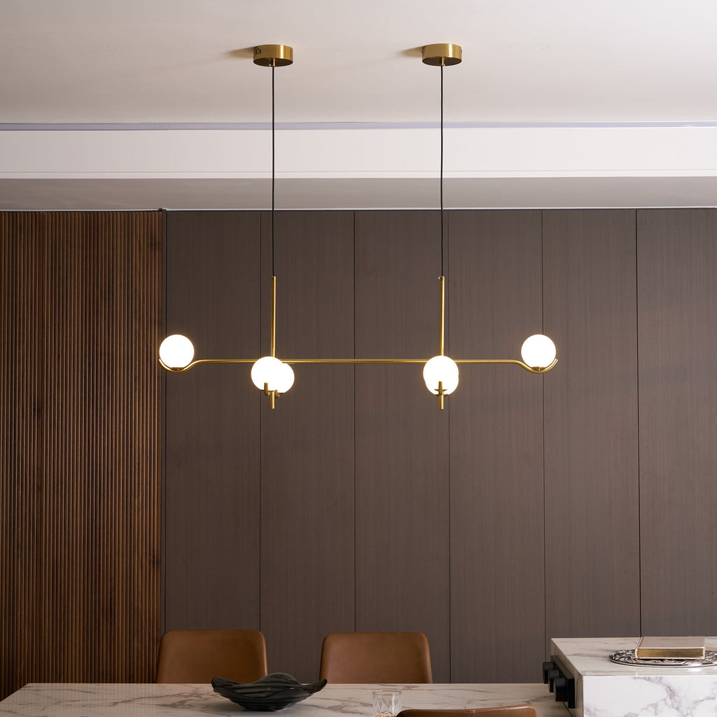 Baer pendellampe, hvide glasskærme, G9 LED, sort eller guld