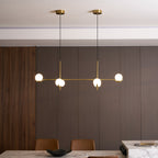 Baer pendellampe, hvide glasskærme, G9 LED, sort eller guld