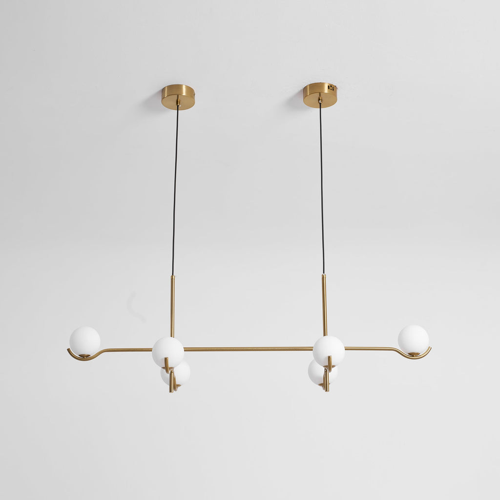 Baer pendellampe, hvide glasskærme, G9 LED, sort eller guld