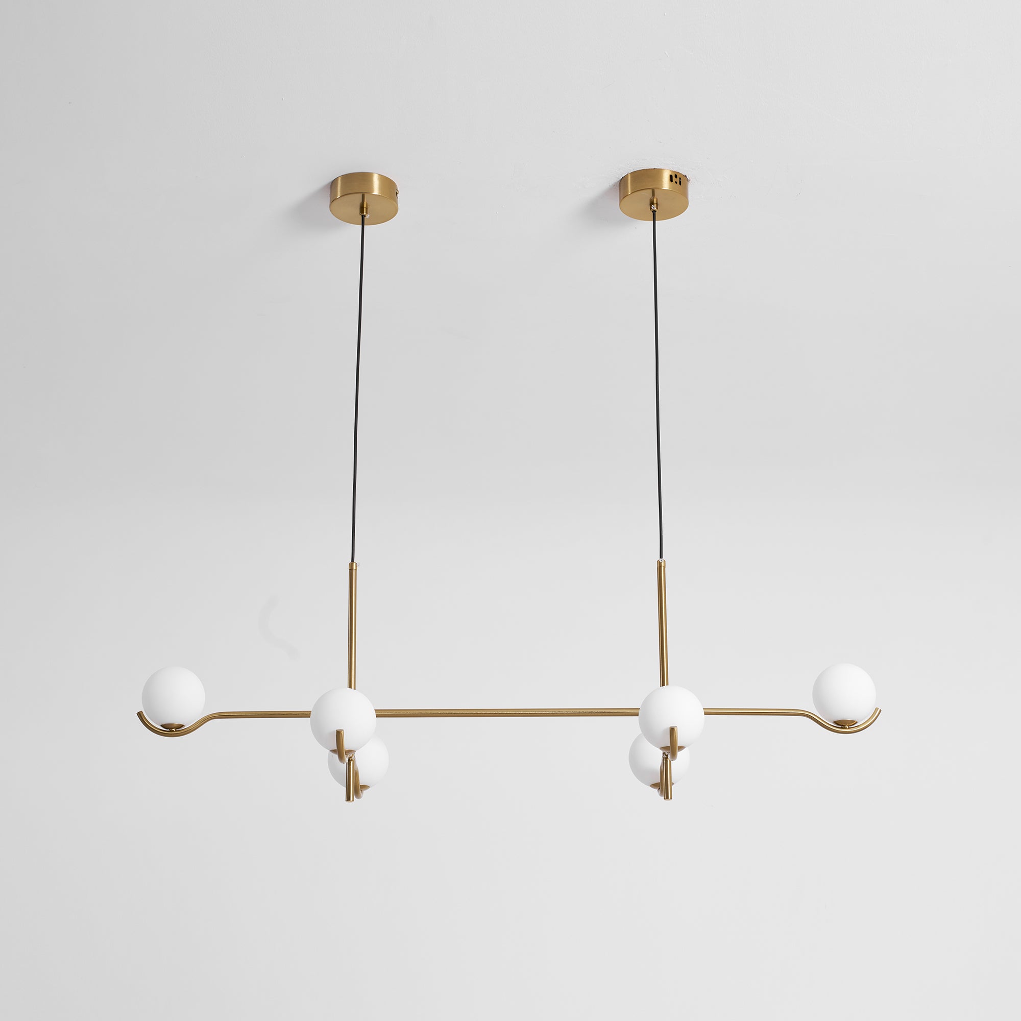 Baer pendellampe, hvide glasskærme, G9 LED, sort eller guld