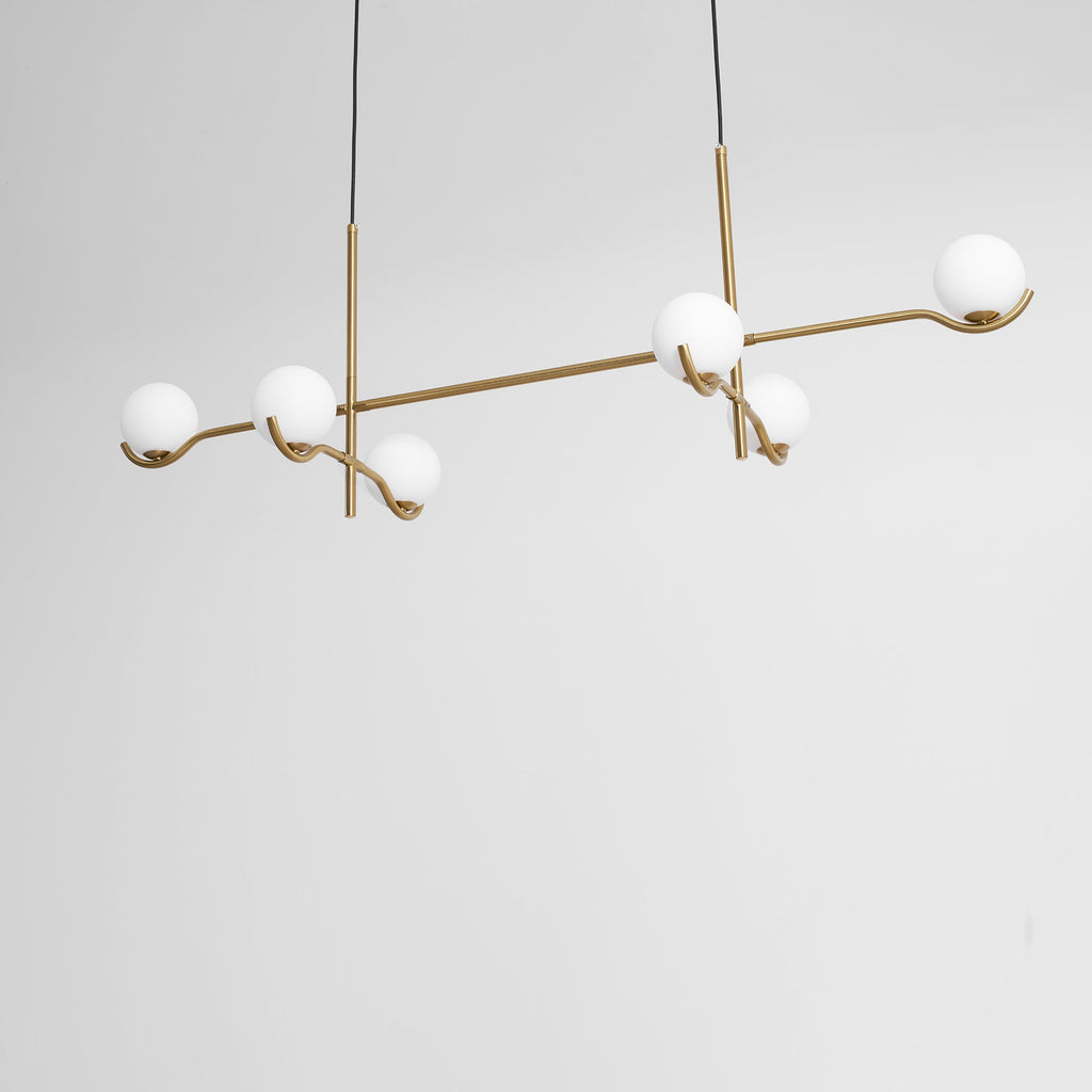 Baer pendellampe, hvide glasskærme, G9 LED, sort eller guld