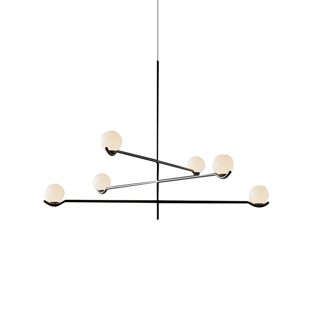 Baer pendellampe, hvide glasskærme, G9 LED, sort eller guld