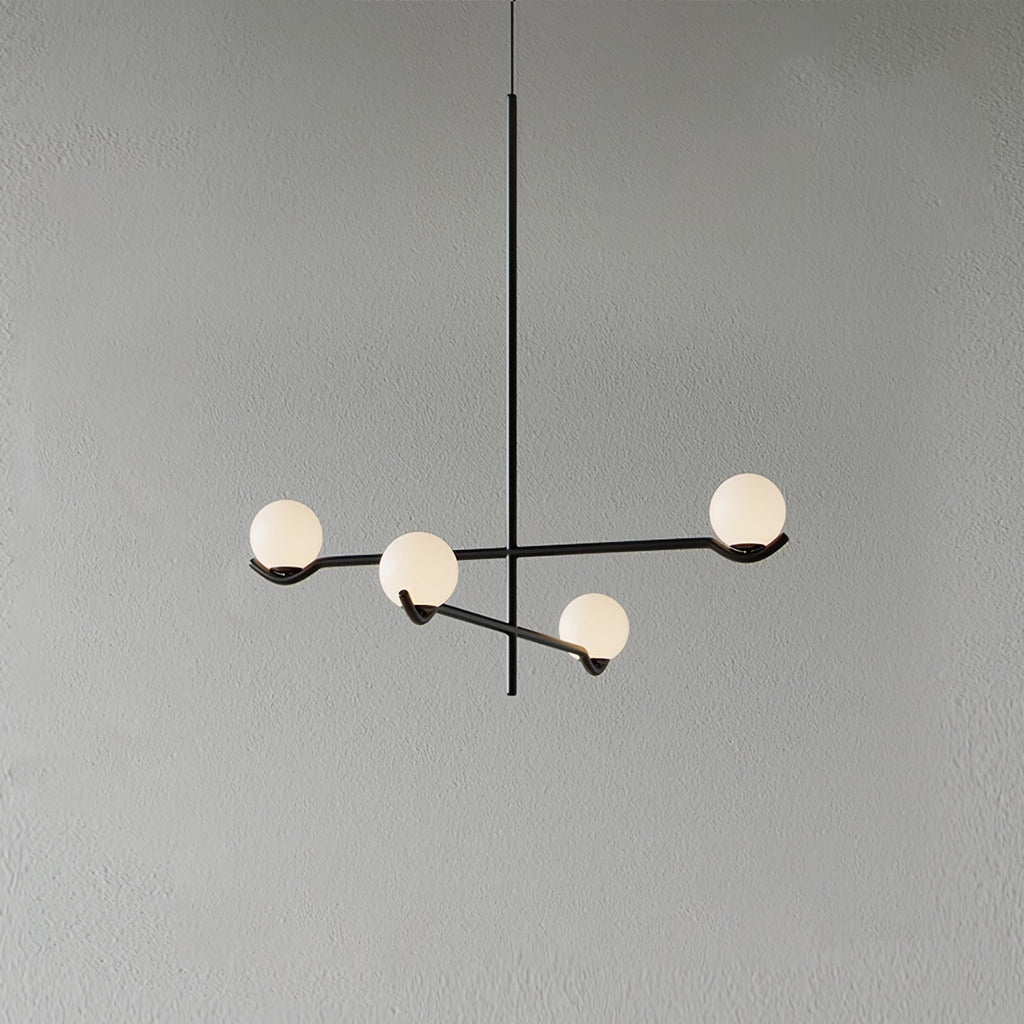Baer pendant light shades suspended at staggered heights
