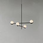 Baer pendant light shades suspended at staggered heights