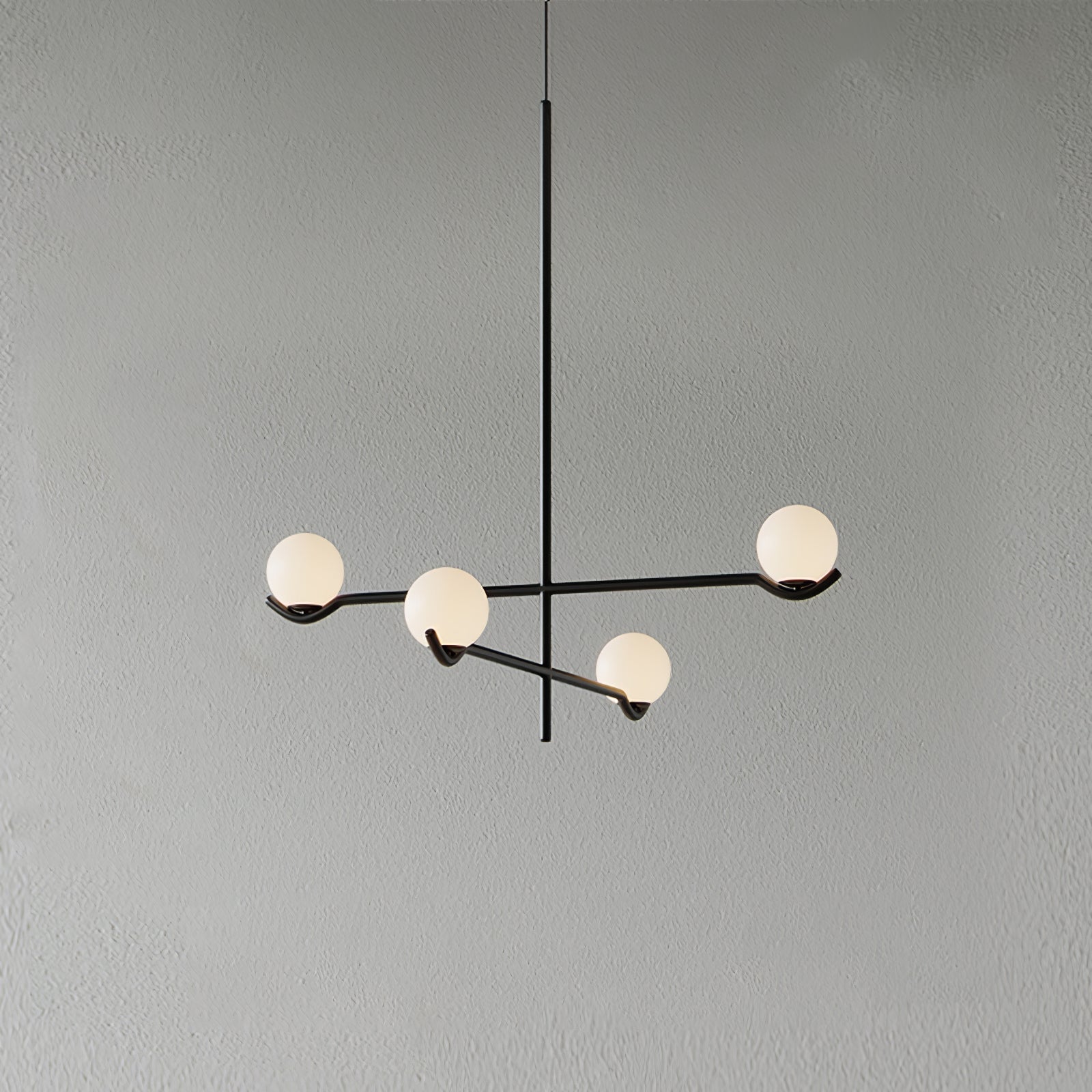 Baer pendant light shades suspended at staggered heights