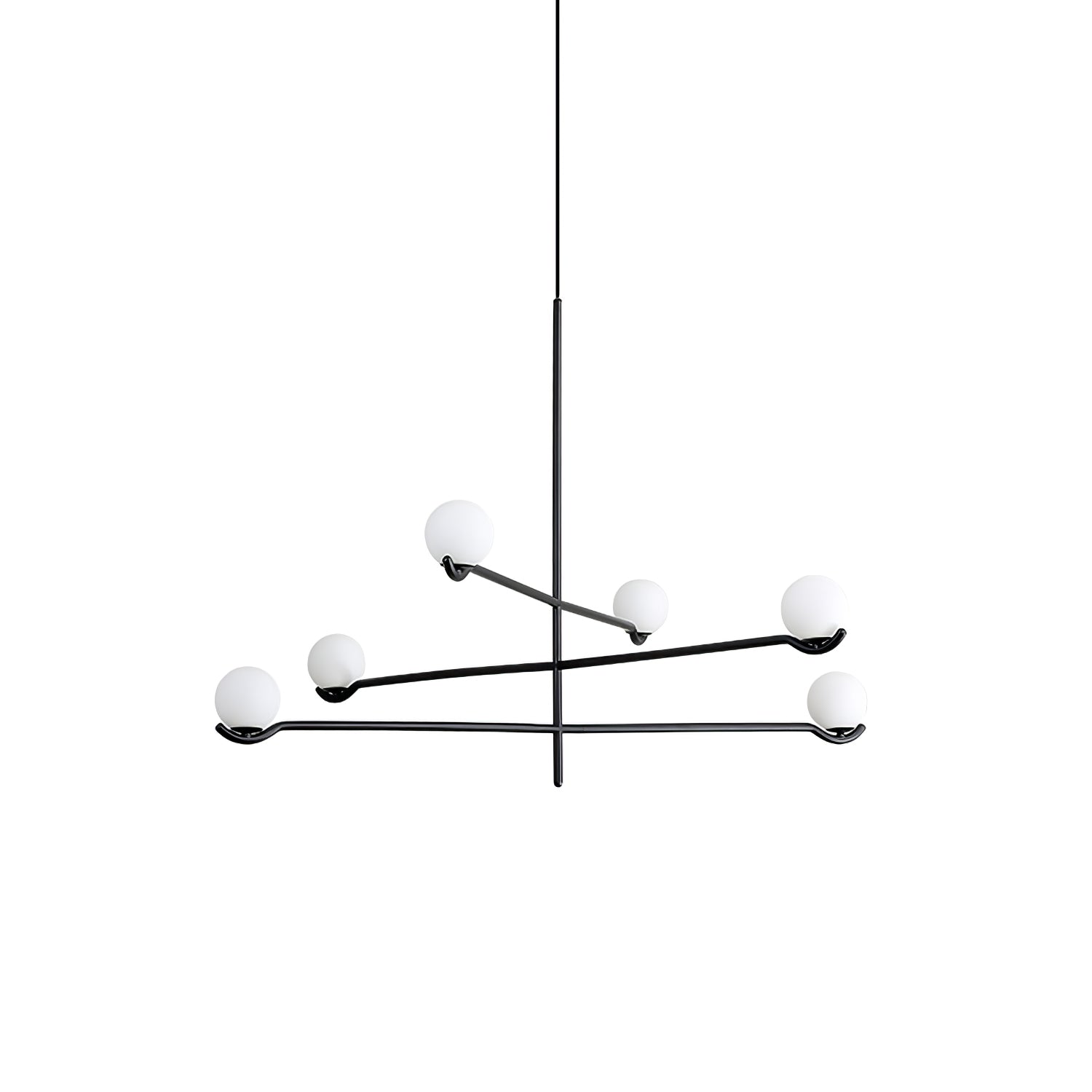Gold Baer pendant light shades arranged in a cluster