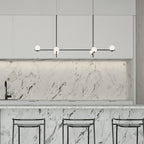 Baer pendellampe, hvide glasskærme, G9 LED, sort eller guld