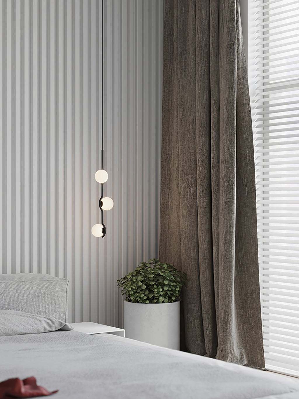 Baer pendellampe, hvide glasskærme, G9 LED, sort eller guld