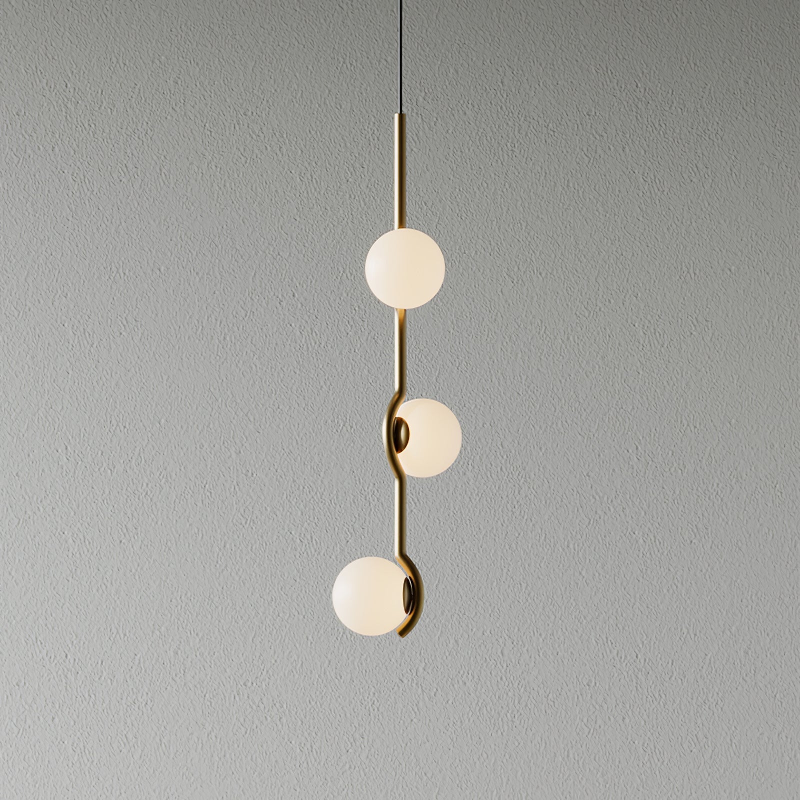 Baer pendellampe, hvide glasskærme, G9 LED, sort eller guld