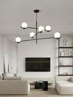 Baer pendellampe, hvide glasskærme, G9 LED, sort eller guld