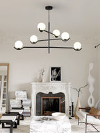 Baer pendellampe, hvide glasskærme, G9 LED, sort eller guld