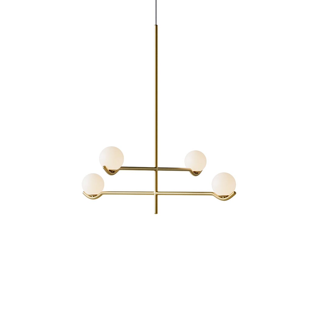 Baer pendellampe, hvide glasskærme, G9 LED, sort eller guld