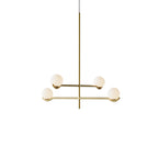 Baer pendellampe, hvide glasskærme, G9 LED, sort eller guld