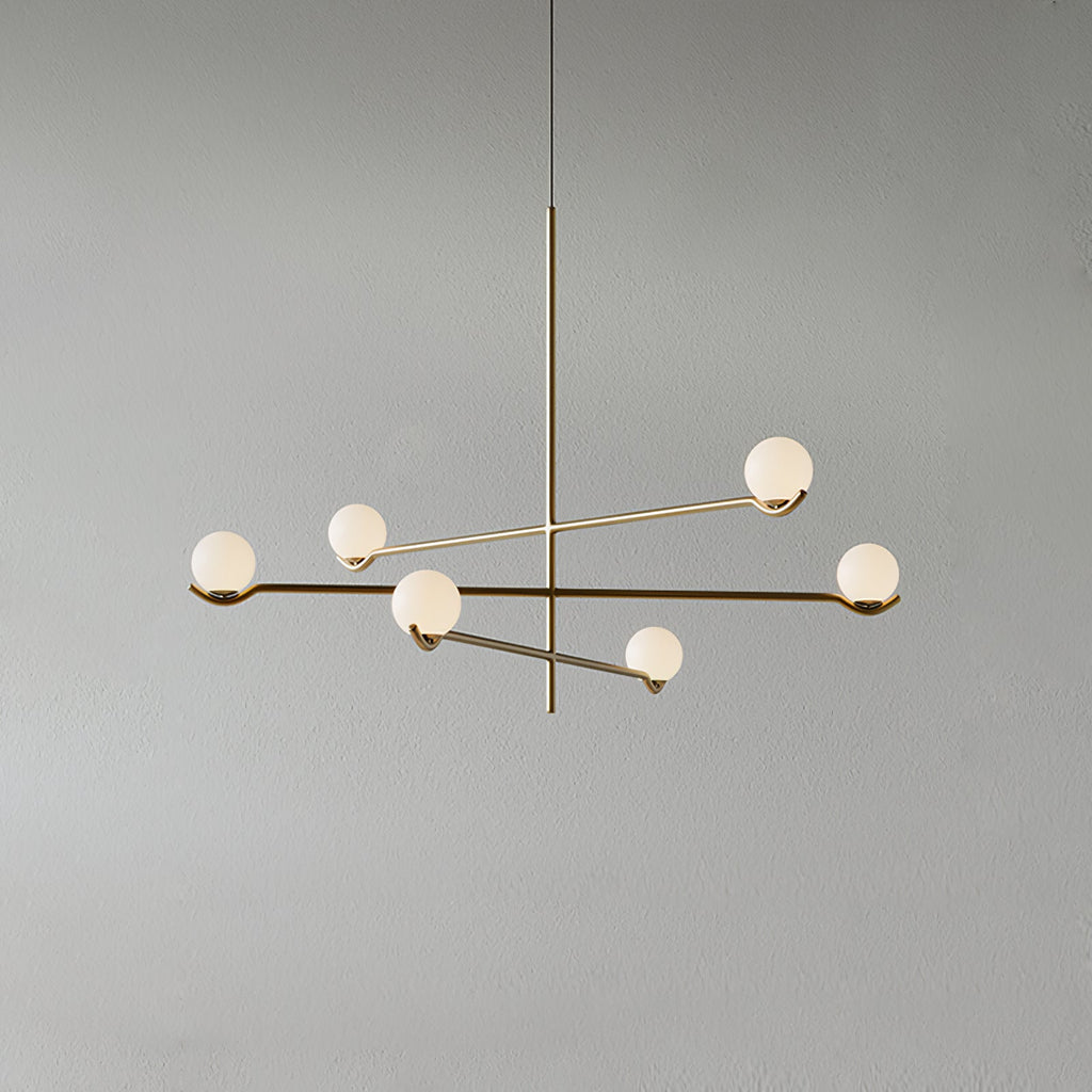 Baer pendellampe, hvide glasskærme, G9 LED, sort eller guld