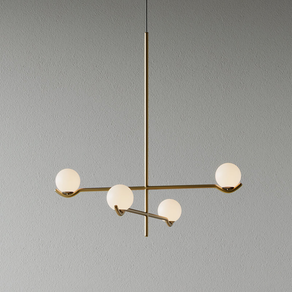 Baer pendellampe, hvide glasskærme, G9 LED, sort eller guld