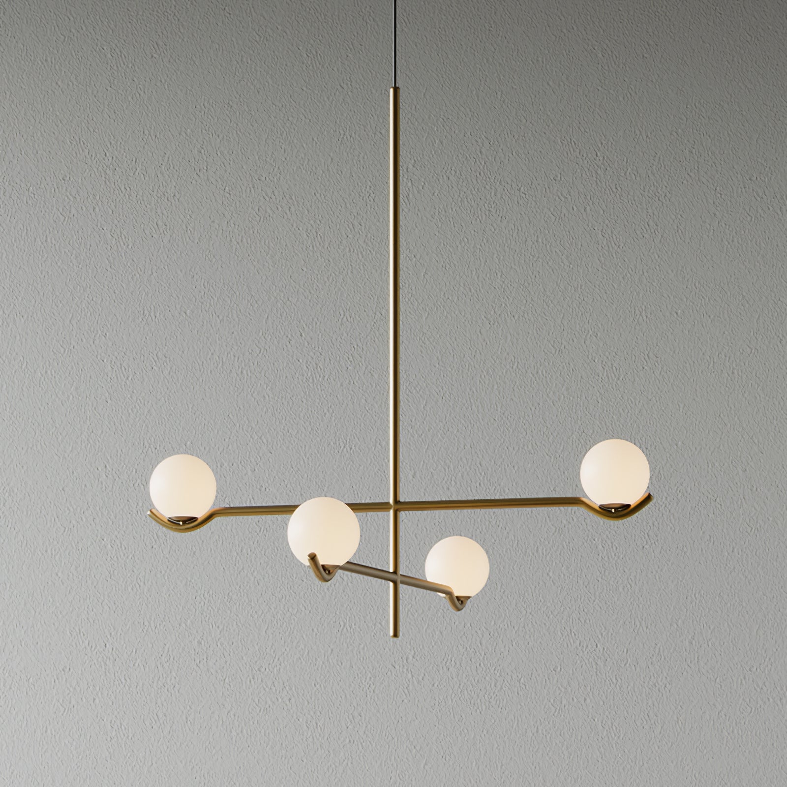 Baer pendellampe, hvide glasskærme, G9 LED, sort eller guld
