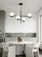 Baer pendellampe, hvide glasskærme, G9 LED, sort eller guld