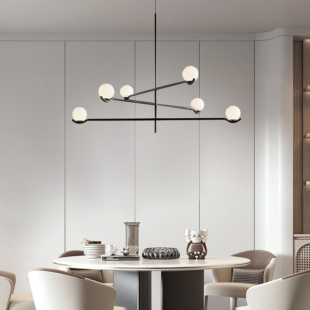 Baer pendellampe, hvide glasskærme, G9 LED, sort eller guld