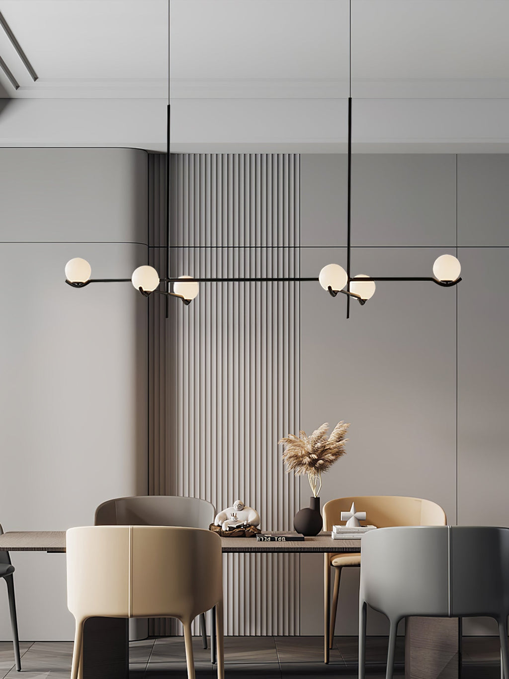 Baer pendellampe, hvide glasskærme, G9 LED, sort eller guld