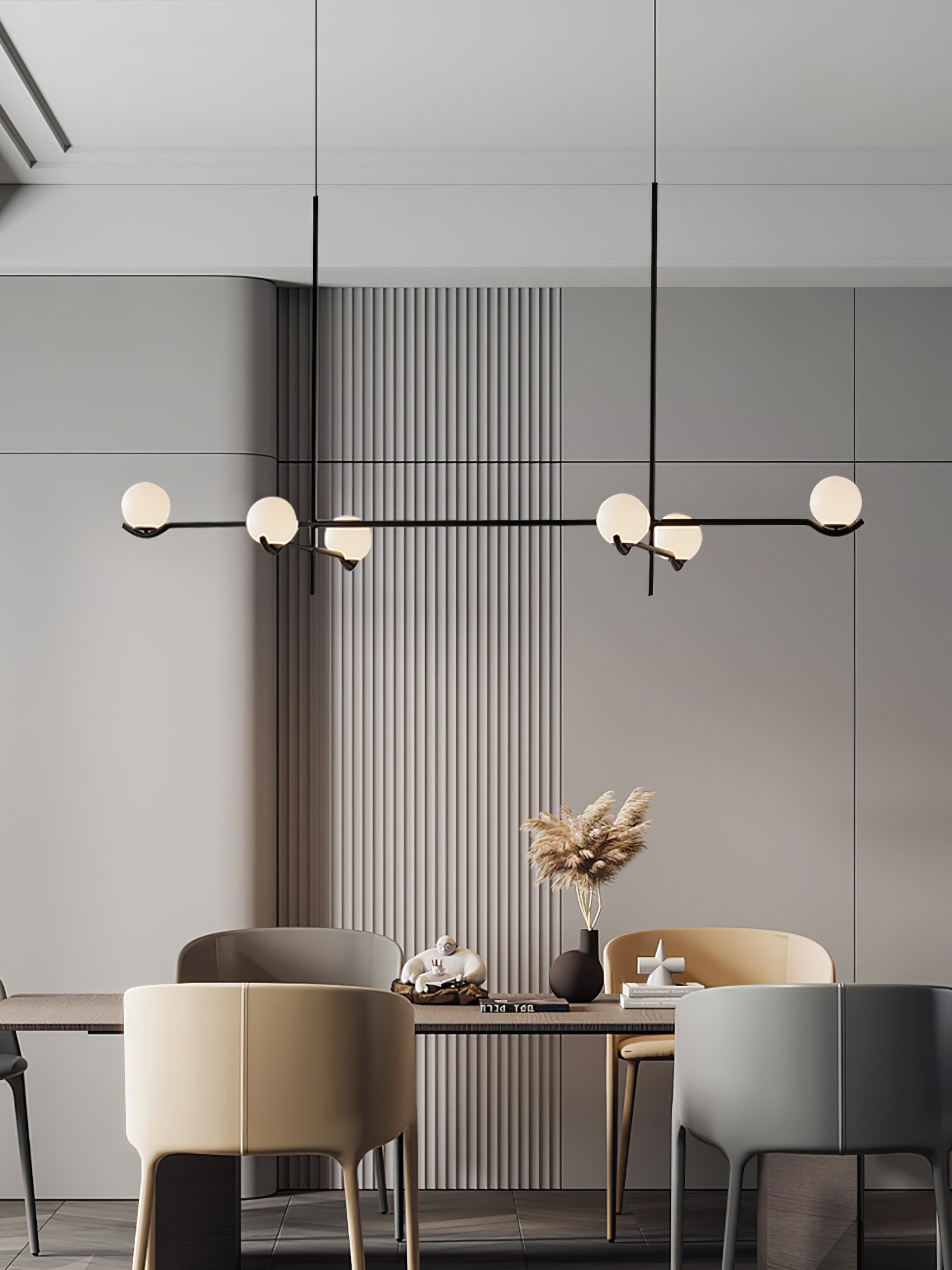 Baer pendellampe, hvide glasskærme, G9 LED, sort eller guld