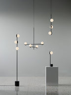 Baer pendellampe, hvide glasskærme, G9 LED, sort eller guld