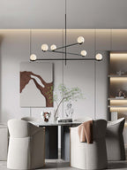 Baer pendellampe, hvide glasskærme, G9 LED, sort eller guld