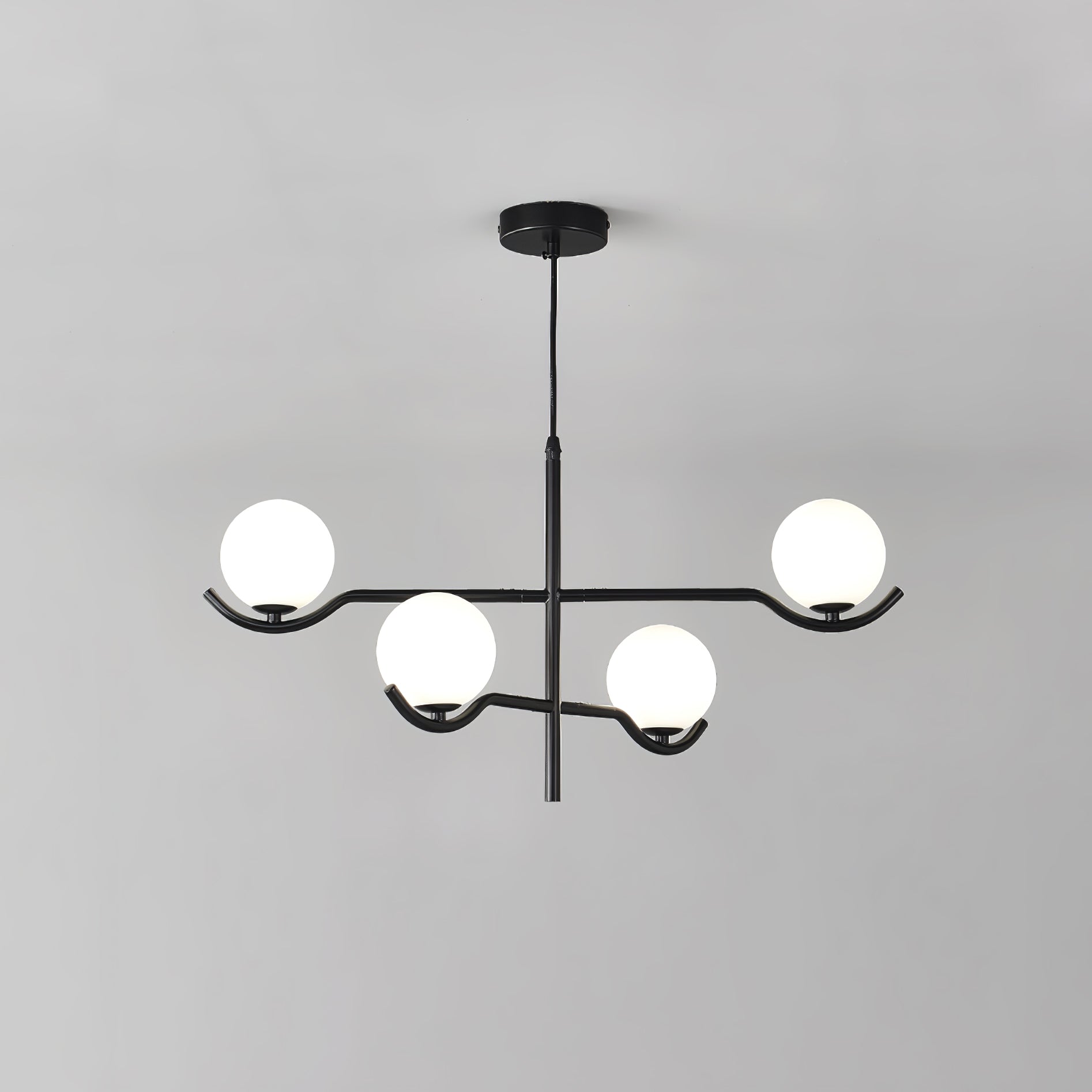 Baer pendellampe, hvide glasskærme, G9 LED, sort eller guld