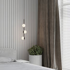 Baer pendellampe, hvide glasskærme, G9 LED, sort eller guld