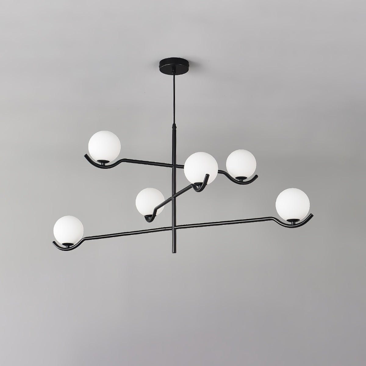 Baer pendellampe, hvide glasskærme, G9 LED, sort eller guld