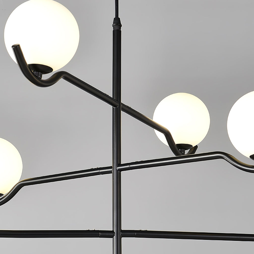 Baer pendellampe, hvide glasskærme, G9 LED, sort eller guld