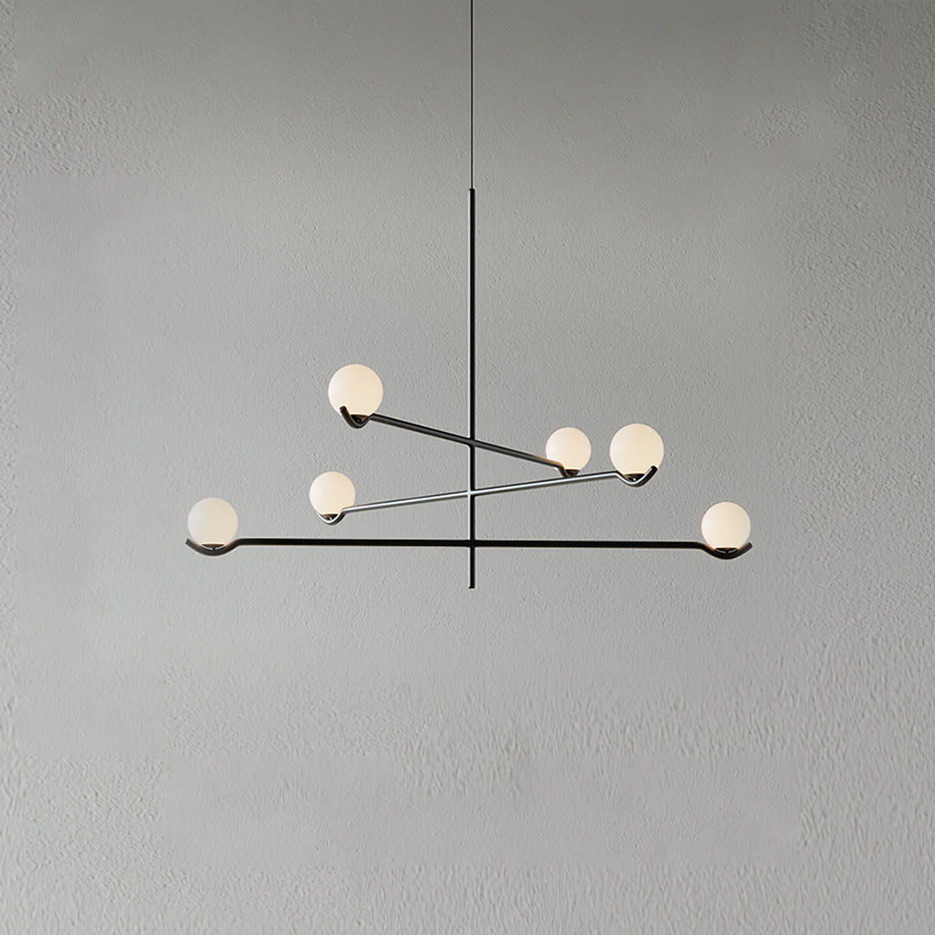 Baer pendellampe, hvide glasskærme, G9 LED, sort eller guld
