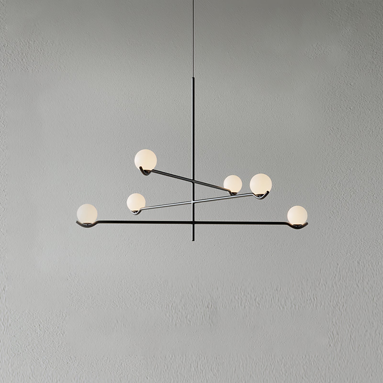 Baer pendellampe, hvide glasskærme, G9 LED, sort eller guld