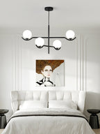 Baer pendellampe, hvide glasskærme, G9 LED, sort eller guld