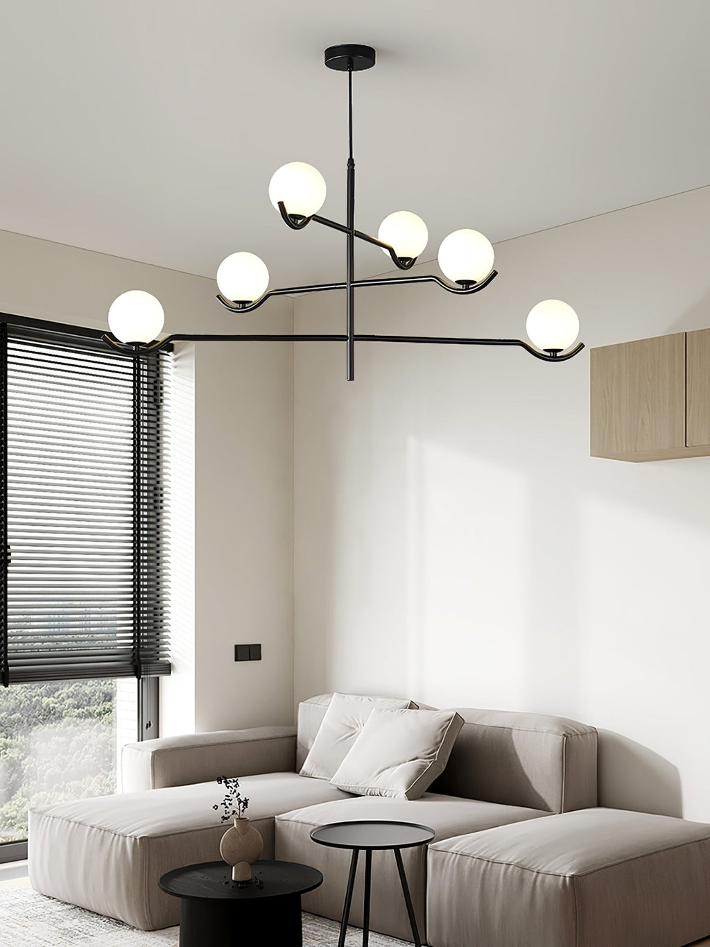 Baer pendellampe, hvide glasskærme, G9 LED, sort eller guld