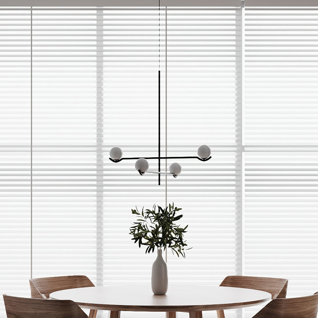 Baer pendellampe, hvide glasskærme, G9 LED, sort eller guld