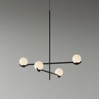Gold finish Baer pendant light with glowing white shades