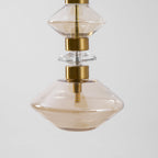 Ballet pendellampe, håndlavet glasskærm, guld, integreret LED