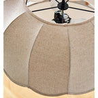 Close view of the fitter and mounting hardware inside the top of this Clérachic pendant lamp's shade.