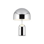 This Clérachic chrome table lamp glows softly against a plain white background in a straightforward product shot.