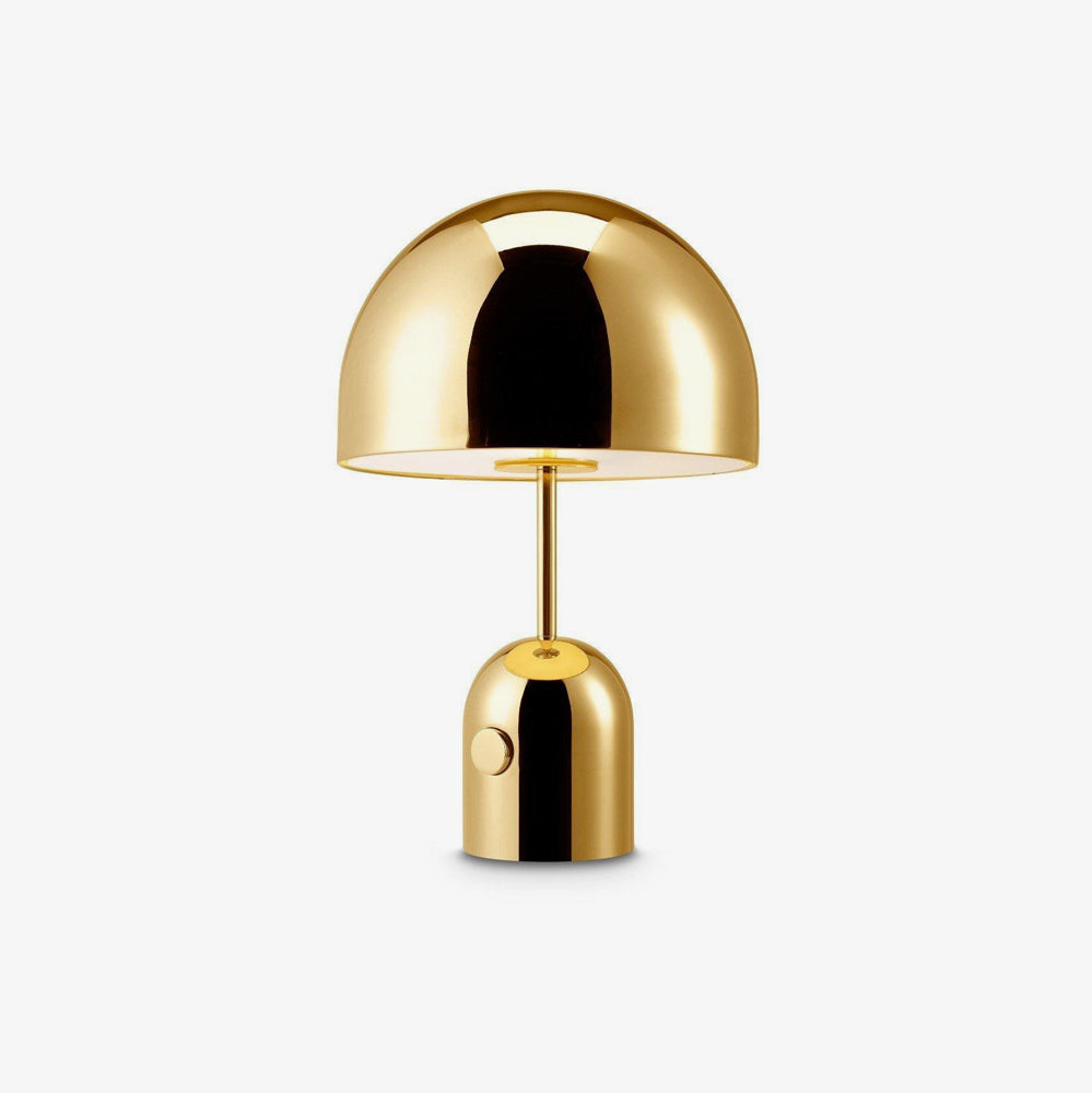 A plain product shot of this Clérachic dome table lamp in a polished gold finish on a soft white background.