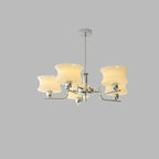 Three-head glass globe chandelier with warm Edison-style glow