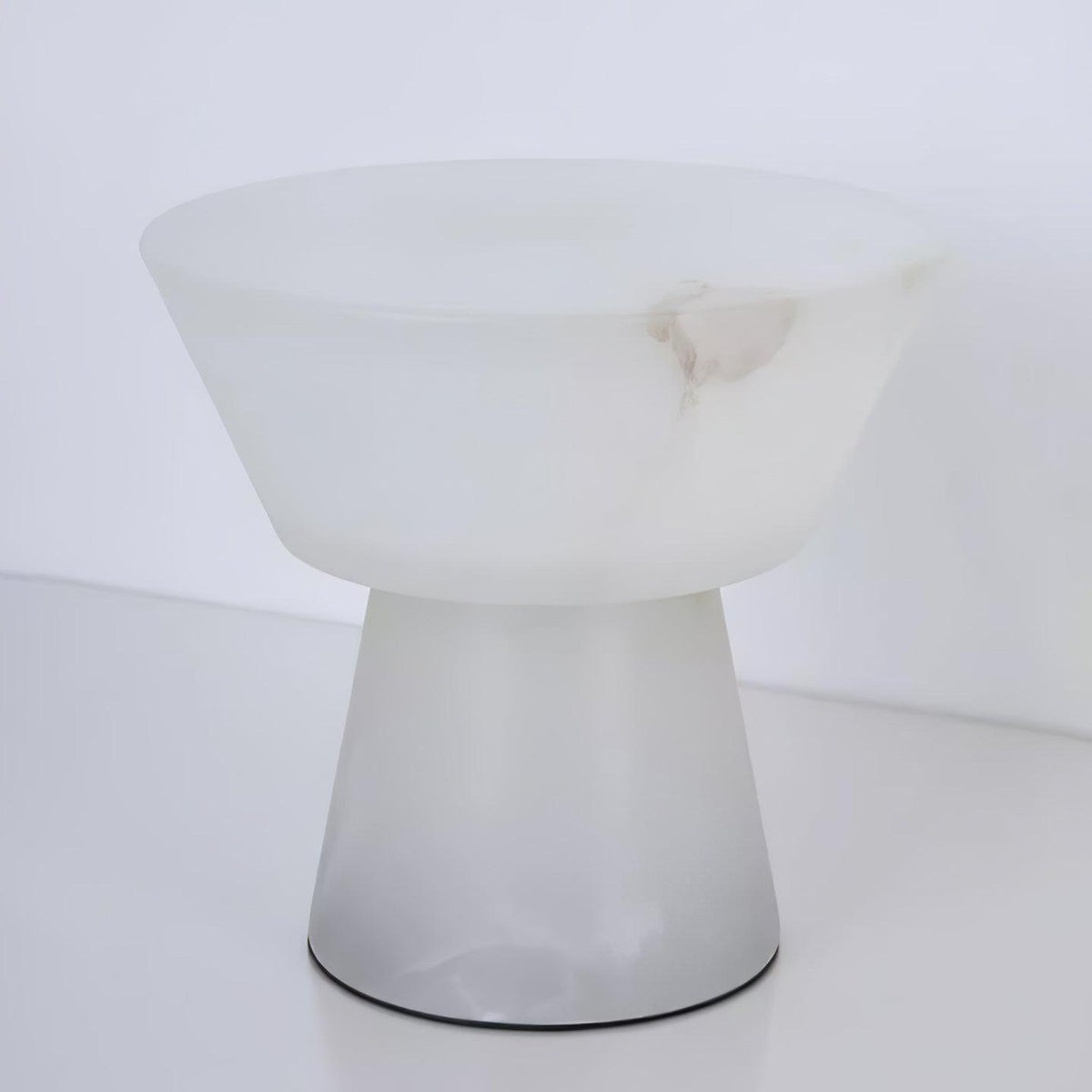 Clérachic alabaster table lamp photographed on a plain white studio background with no room setting.