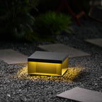 Square black post lamp with even frosted acrylic glow
