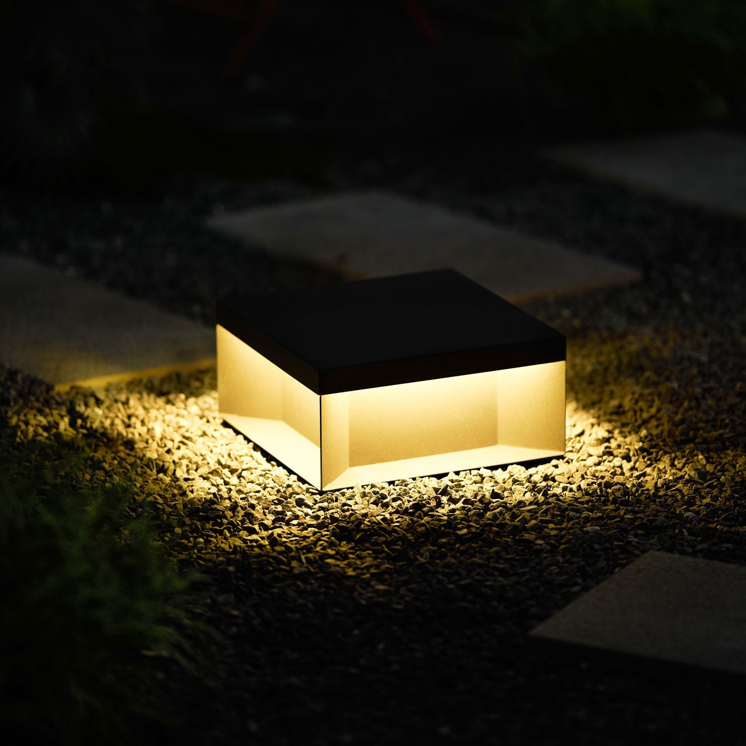 Outdoor Post Light, Black Metal, Frosted Acrylic, LED, IP65